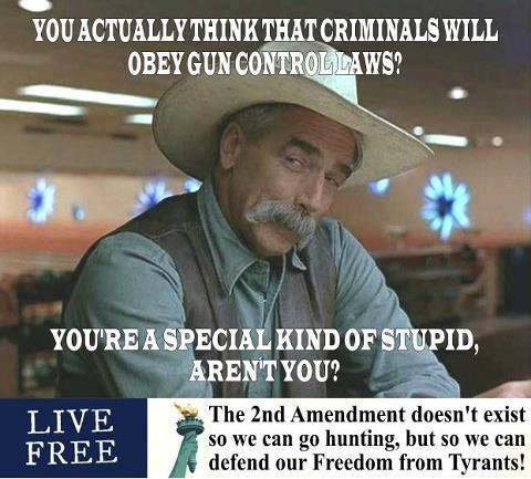 gun stupid special kind law sam control elliott state york meme obama stop laws fix problems quotes ends maker sales